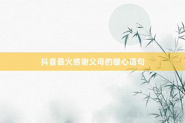 抖音最火感谢父母的暖心语句