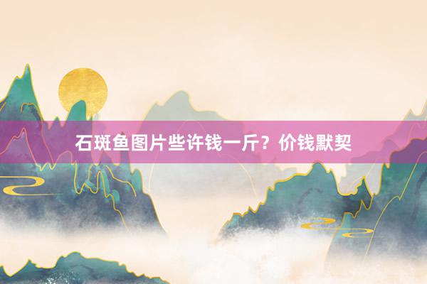 石斑鱼图片些许钱一斤？价钱默契
