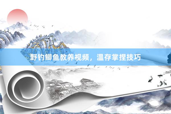 野钓鲫鱼教养视频，温存掌捏技巧